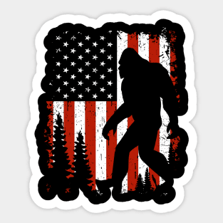 American Flag Bigfoot Sticker
